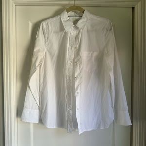 J. Crew Classic White Button Down Shirt Sized Medium